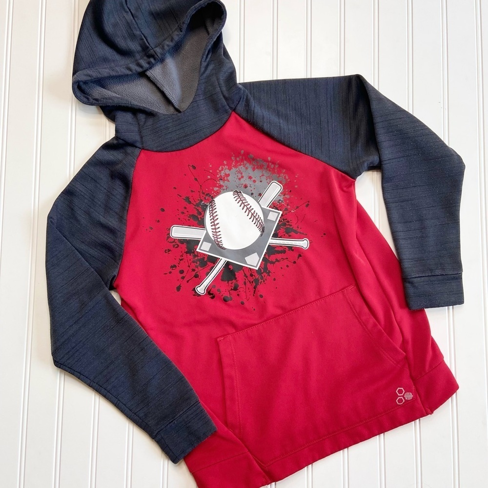 •Tek Gear• baseball graphic raglan sweatshirt